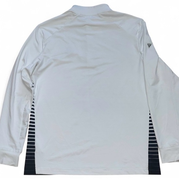 Levelwear White and Black Striped Quarter-Zip Pullover Medium - Picture 3 of 8